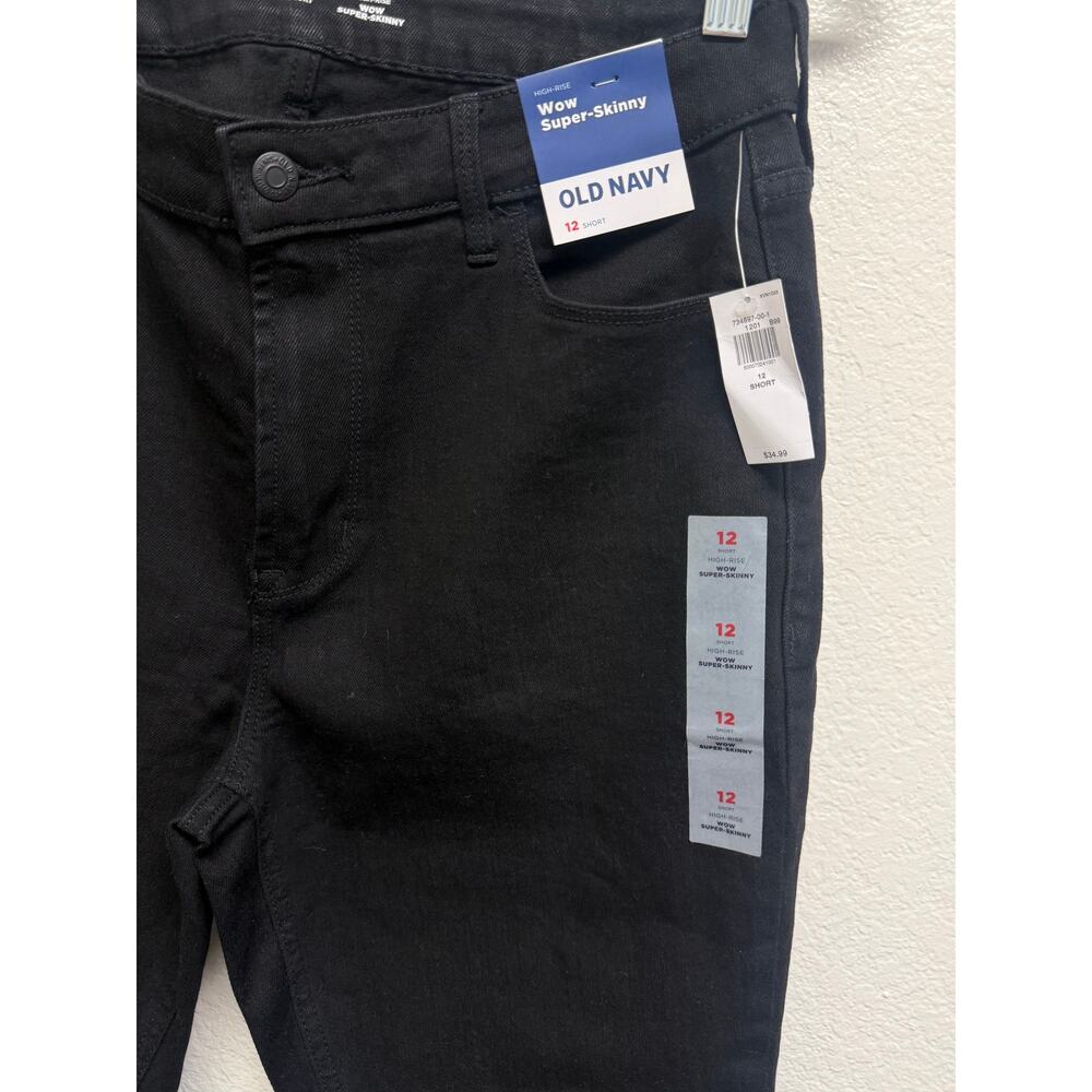 NWT Old Navy High-Rise Wow Super Skinny Black Jeans Size 12 Short - Picture 2 of 8